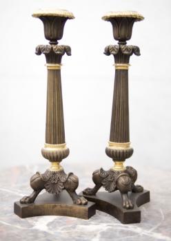 Pair of Candlesticks - brass - 1870